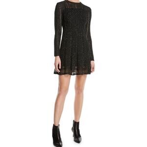M MISSONI Mini Sequin Long Sleeve Swing Dress Full Lining Rainbow Sparkle Sz M